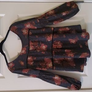 Knox Rose bishop sleeve floral blouse